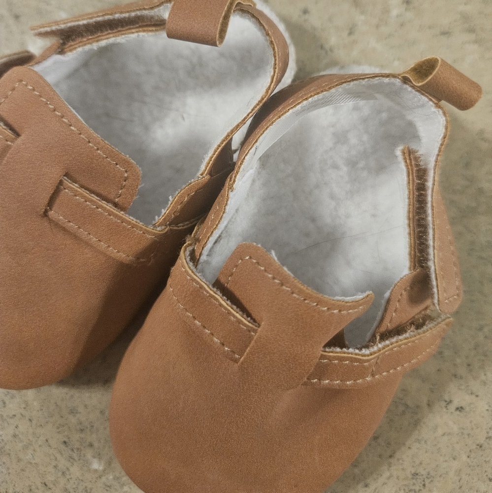 NWOT Carter's 6-9m Baby Shoes, Brown clog type, slip on, back strap - Picture 3 of 4